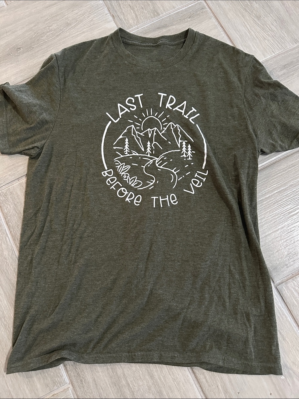 Women's Olive Short-Sleeve Graphic Tee - 'Last Trail'